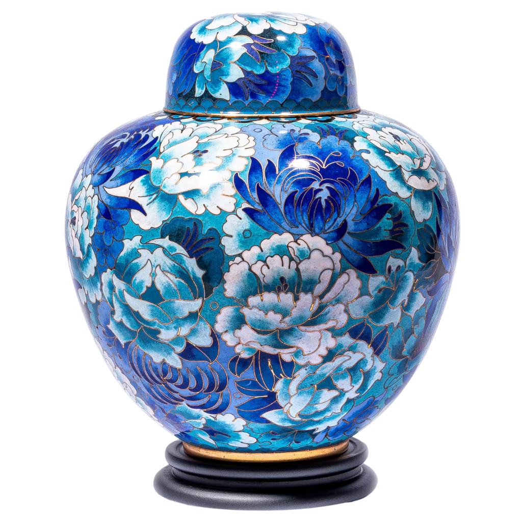 Azure Blossom Cloisonne Urn