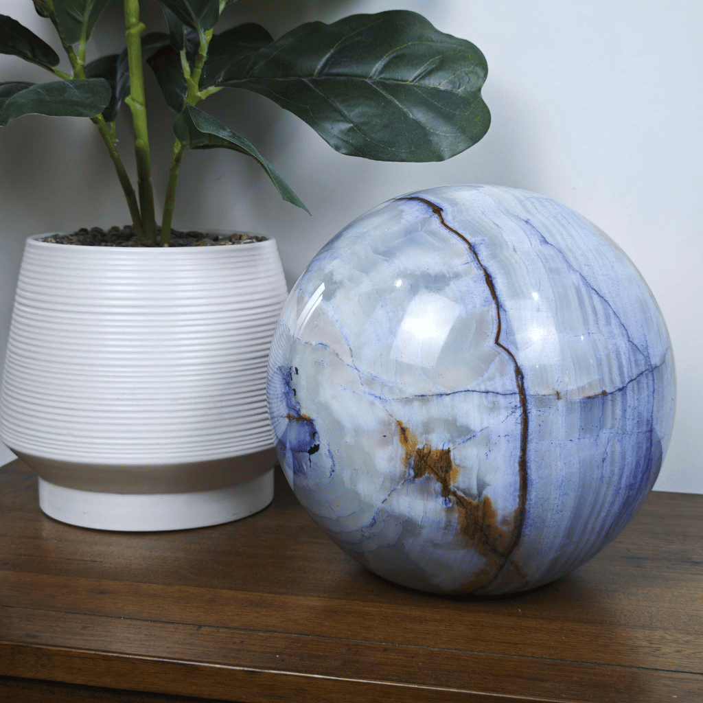 Azure Sphere Marble Cremation Urn