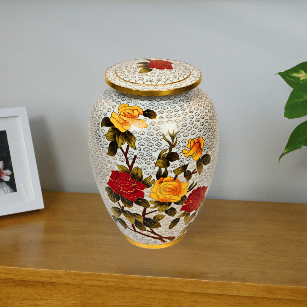 Blessed Bouquet Cloisonne Urn