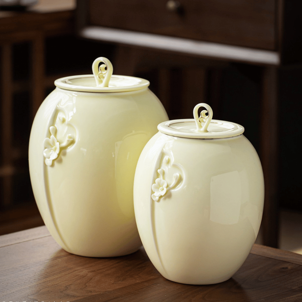 Harmonious Gold Ceramic Urn