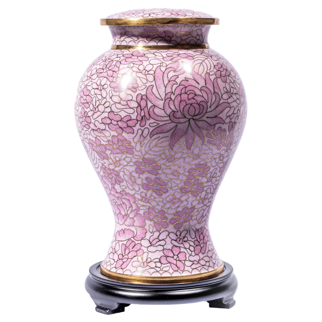 Orchid Meadows Cloisonne Urn