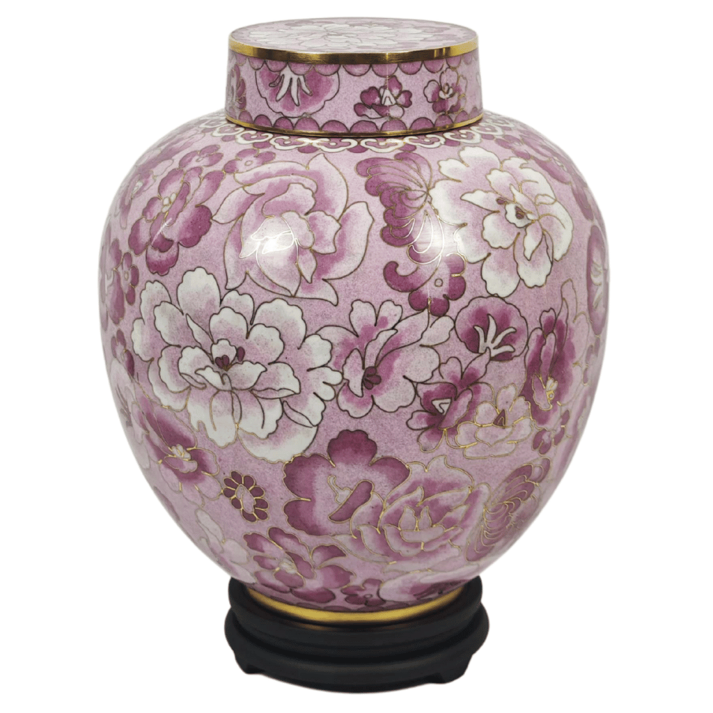 Pink Petals Cloisonne Urn