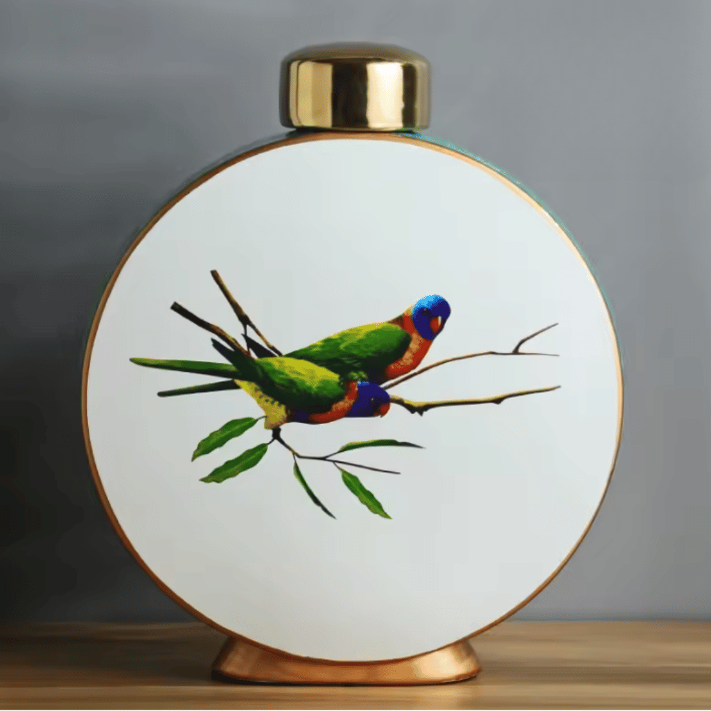 Rainbow Lorikeet Ceramic Urn