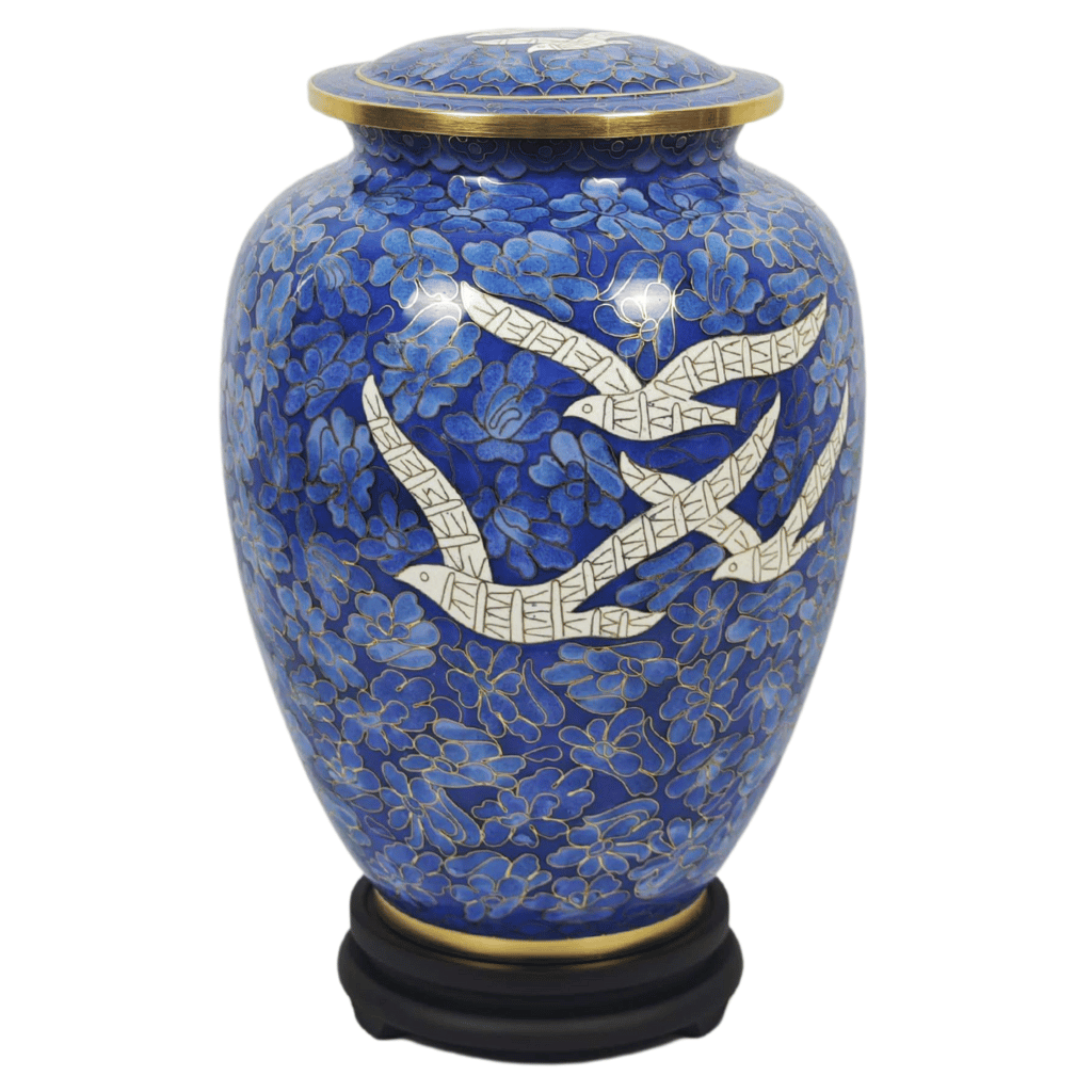 Soaring Serenity Cloisonne Urn