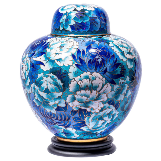 Azure Blossom Cloisonné Urn