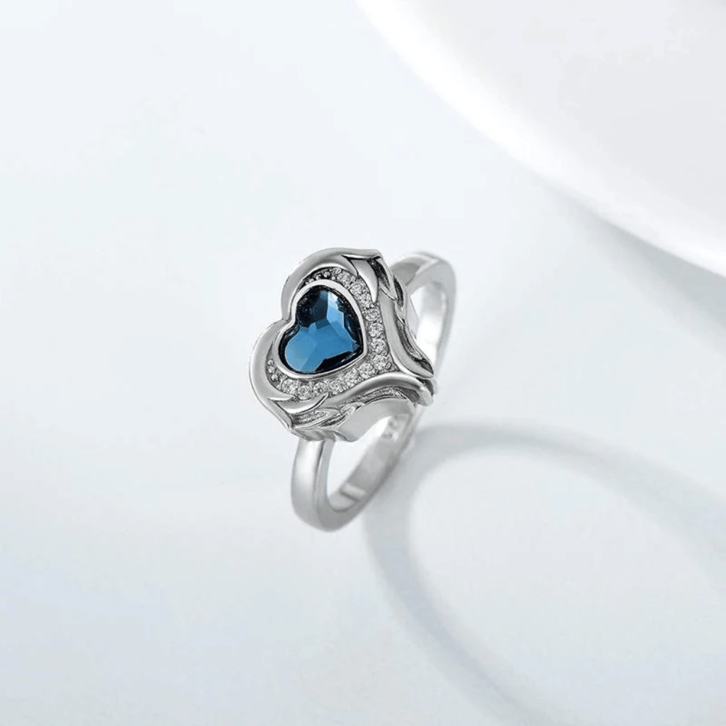 Azure Heart Cremation Ring