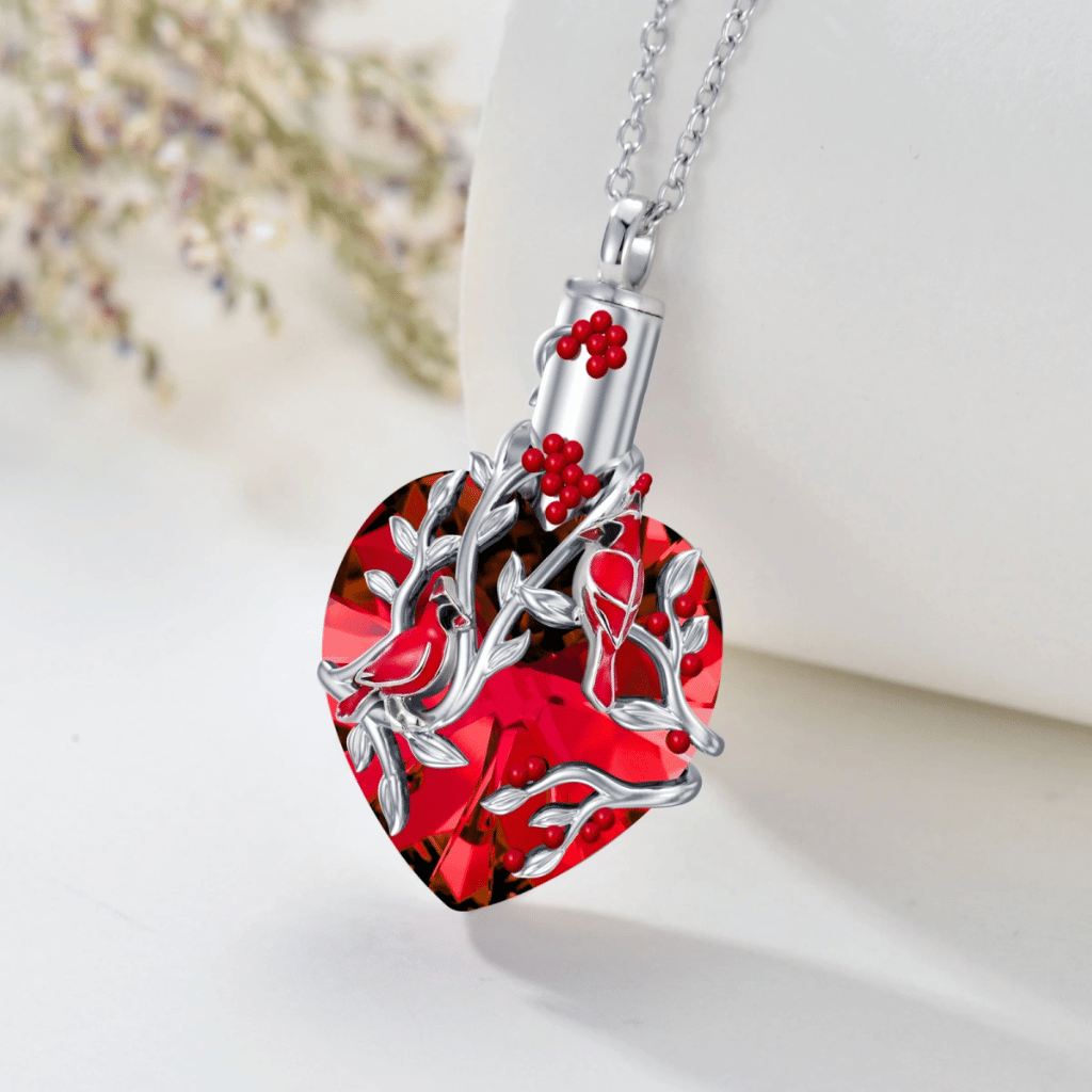 Blazing Heart Cremation Pendant