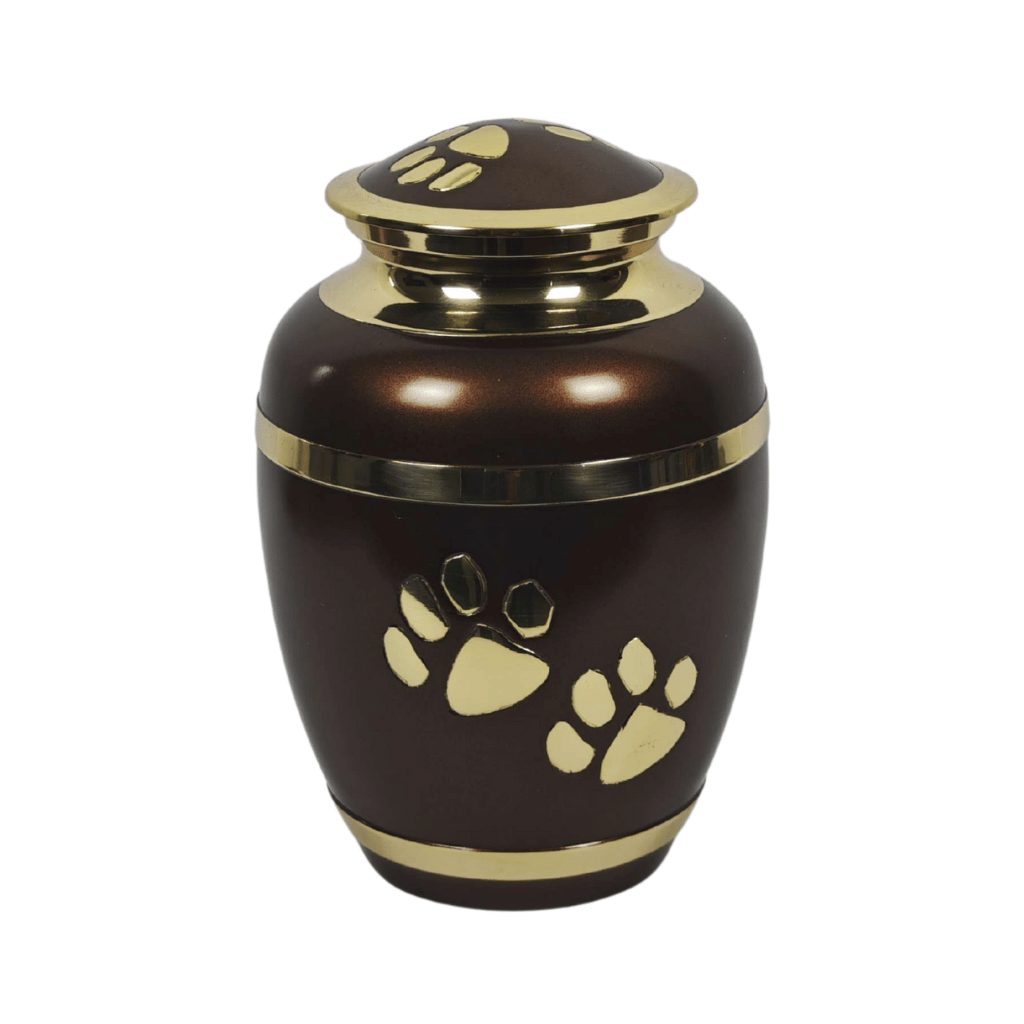 Brass Paw Prints Cremation Urn