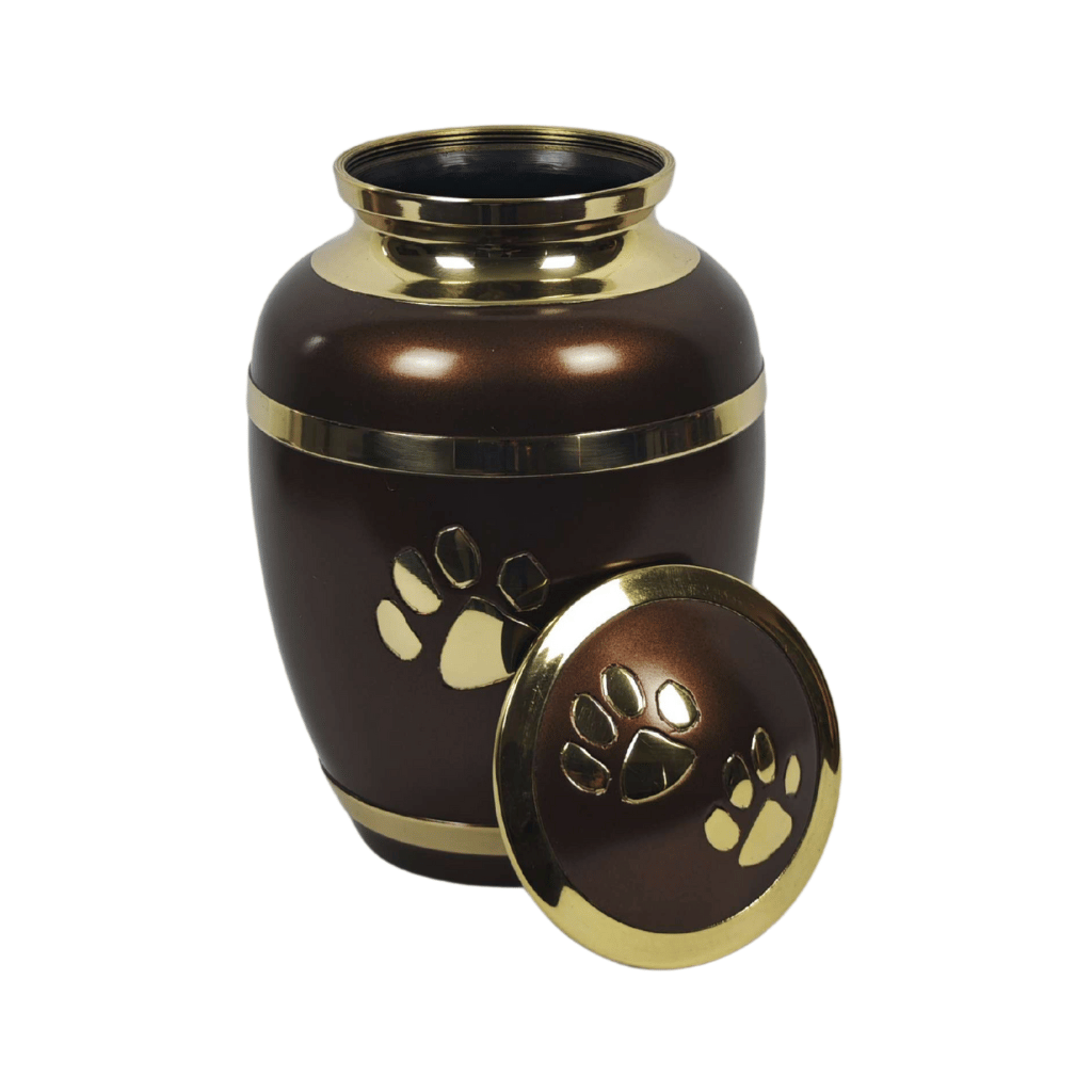 Brass Paw Prints Cremation Urn