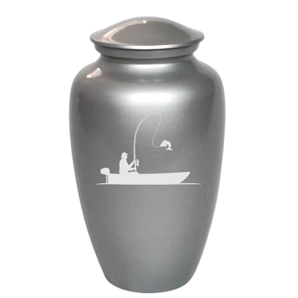 Calming Lake Fishing Cremation Urn