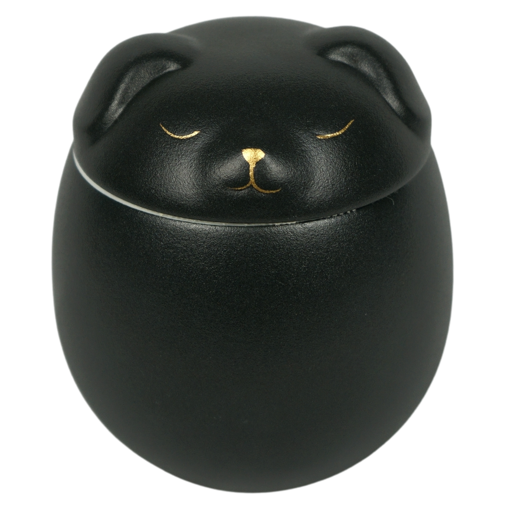 Black canine companion ceramic urn 