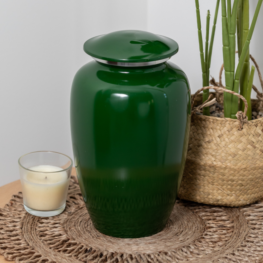 Classic Elegance Cremation Urn in Green