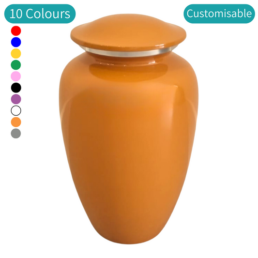 Classic Elegance Cremation Urn in Orange