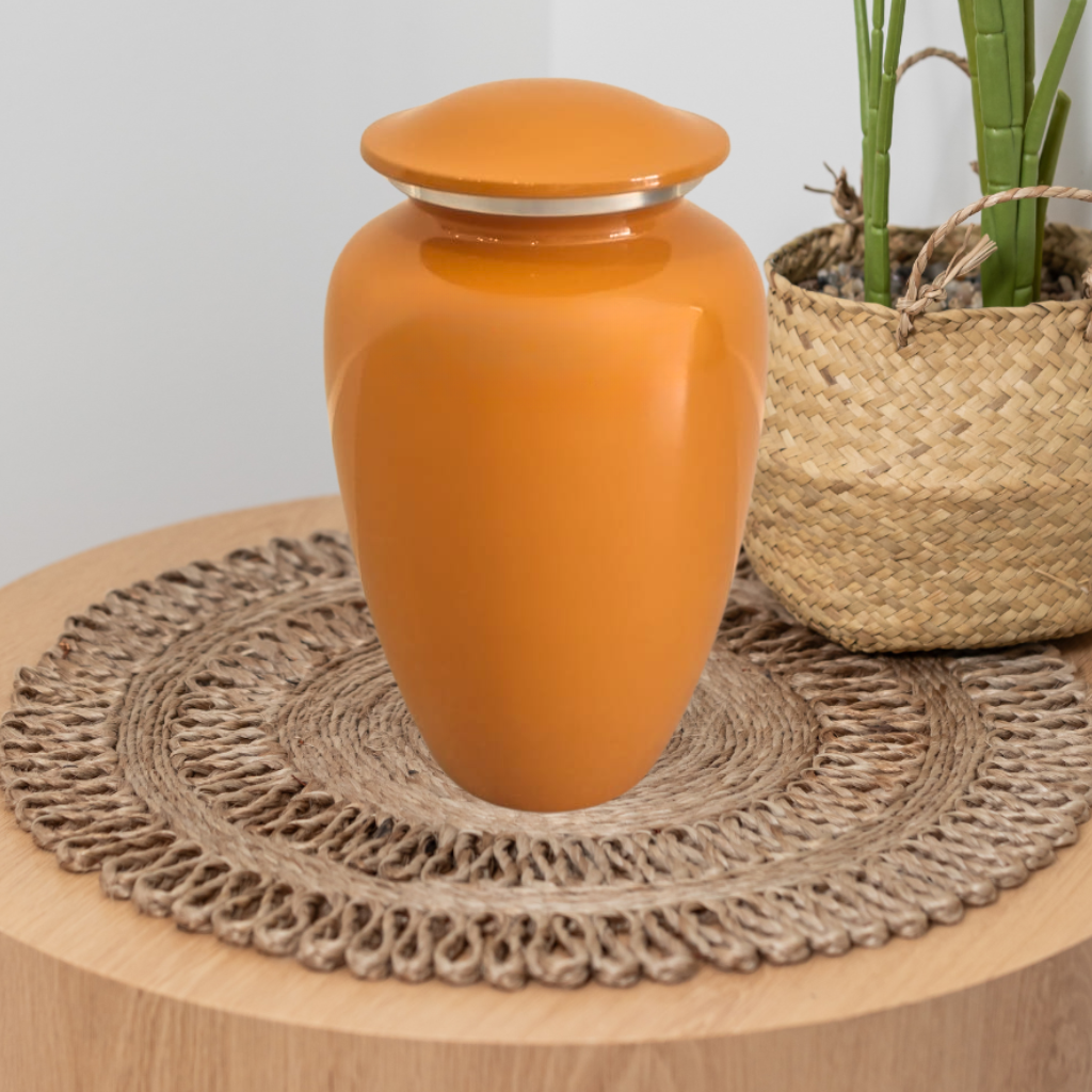 Custom Orange Cremation Urn