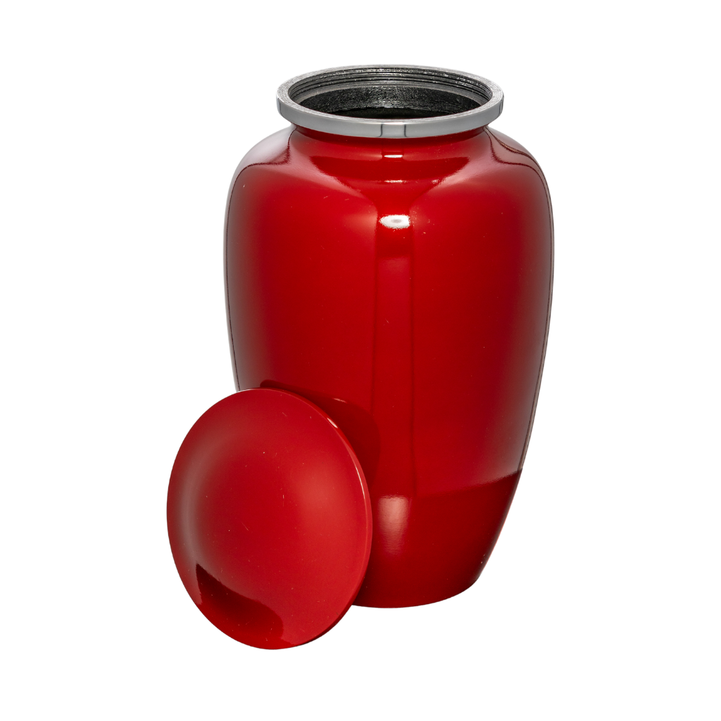 Custom Red Cremation Urn