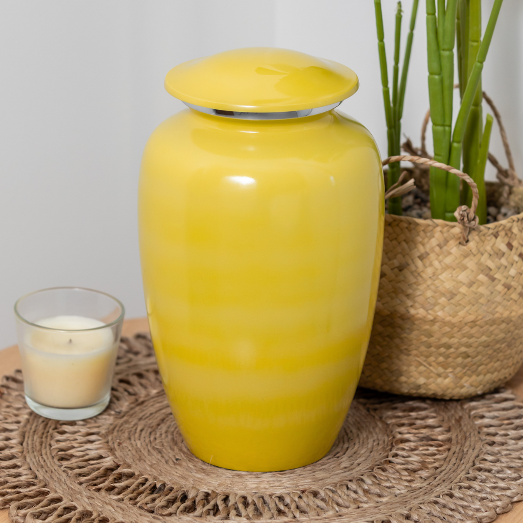 Classic Elegance Cremation Urn in Yellow