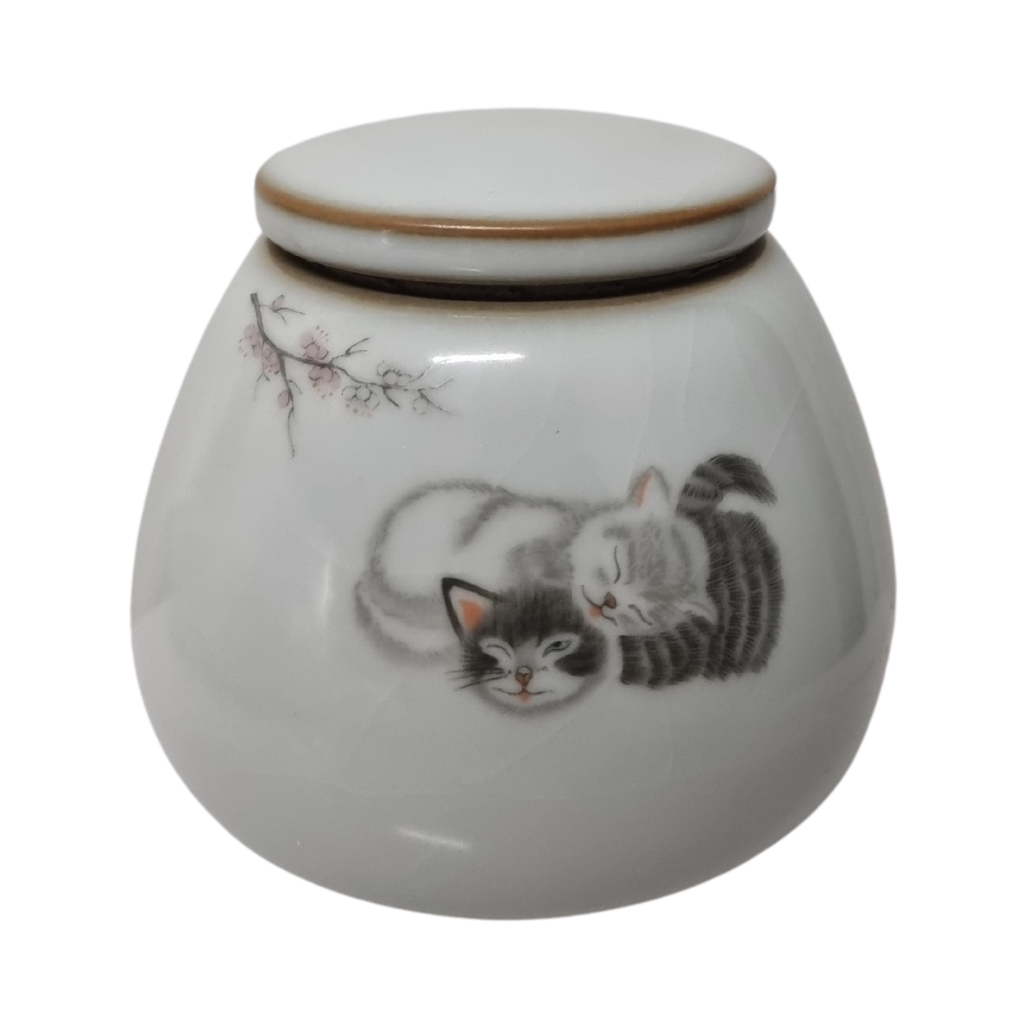 Cuddling Kitty Cat Keepsake Urn