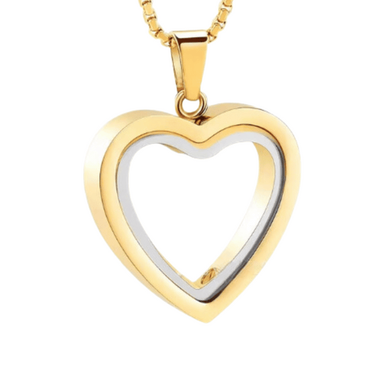 Gold Heart Glass Cremation Pendant