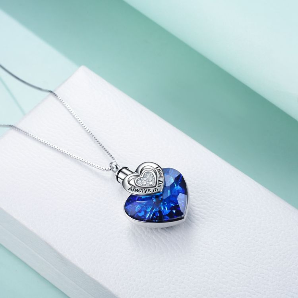 Heart Of Sapphire Cremation Pendant