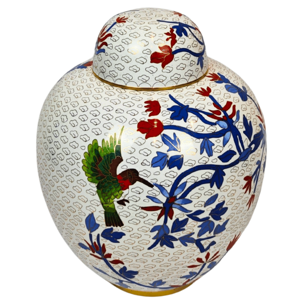 Hummingbird Homage Cloisonne Urn