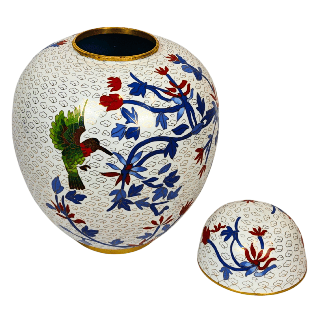 Hummingbird Homage Cloisonne Urn