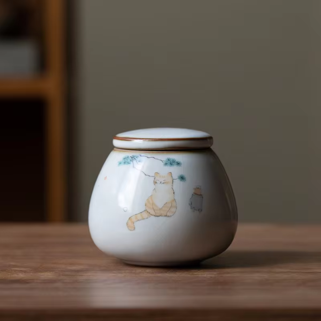 Hungry Kitty Cat Keepsake Urn