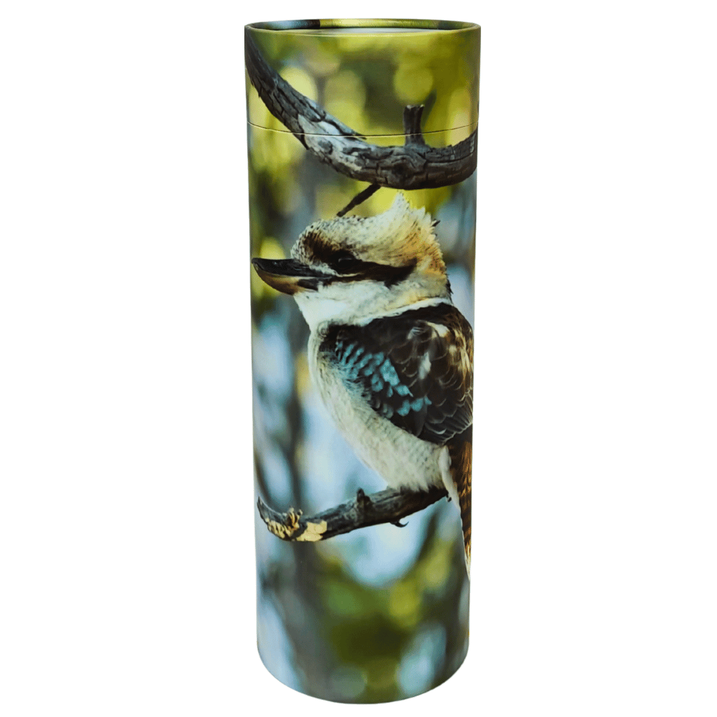 Scattering Tube with a kookaburra design on a branch