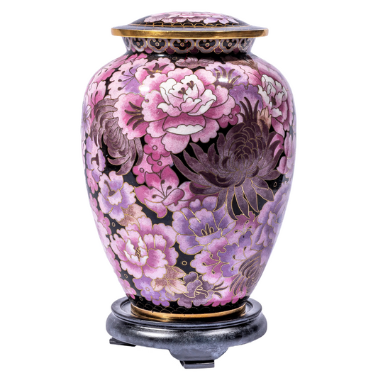 Lavender Blossom Cloisonné Urn