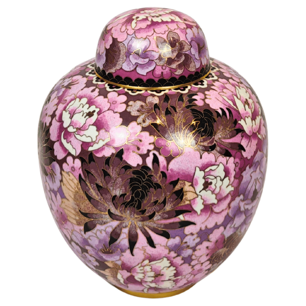 Lavender Blossom Cloisonne Urn