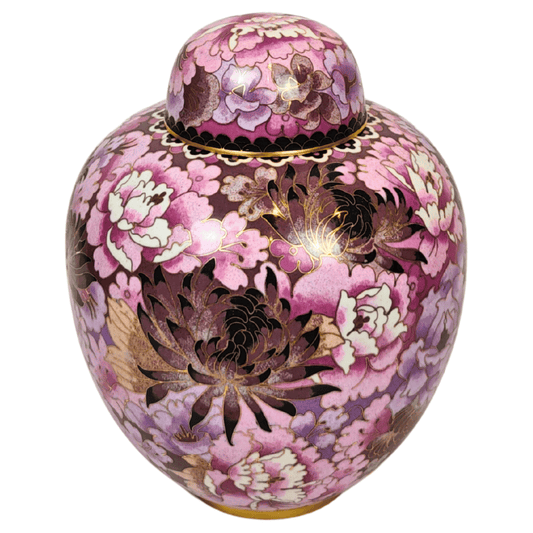 Lavender Blossom Cloisonne Urn