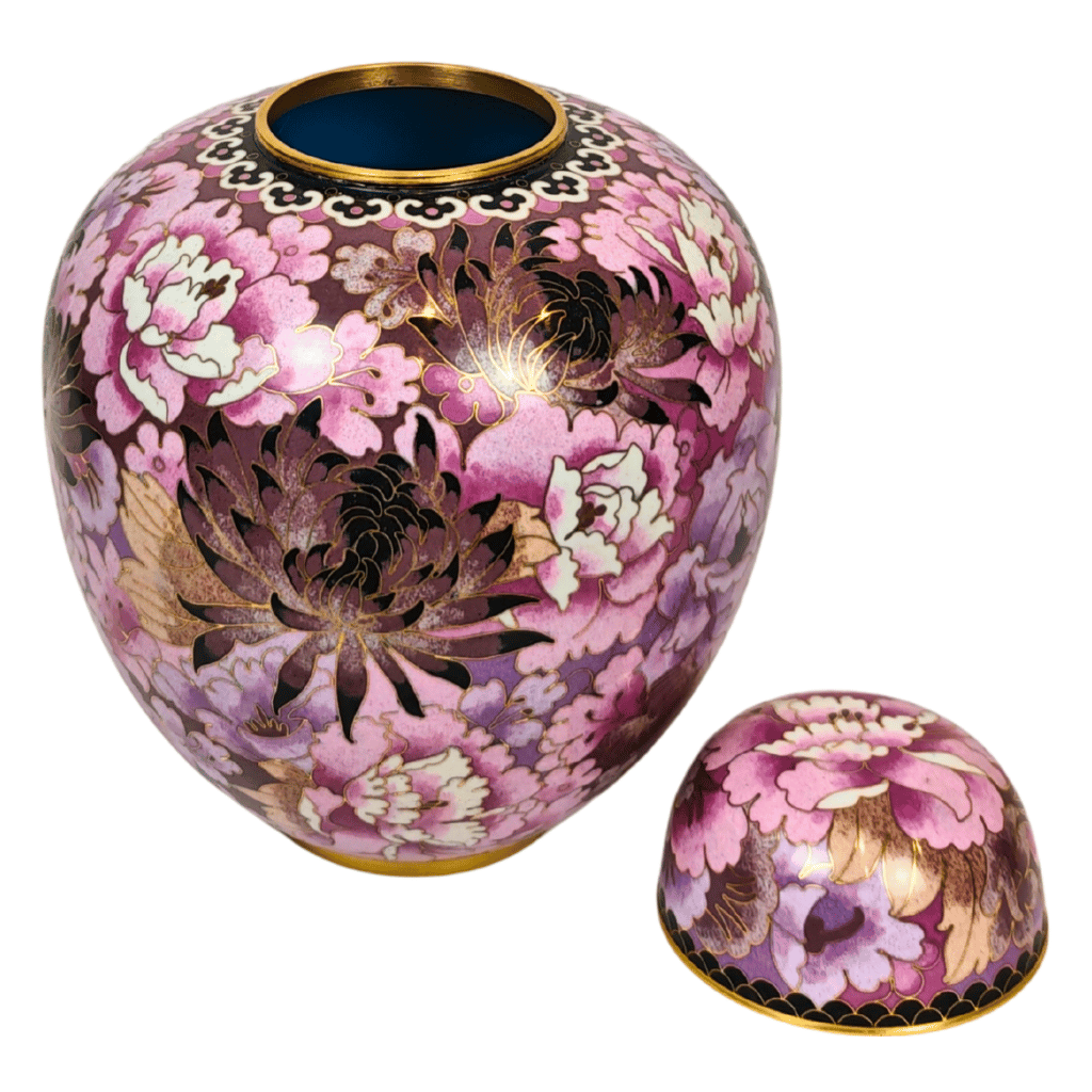 Lavender Blossom Cloisonne Urn