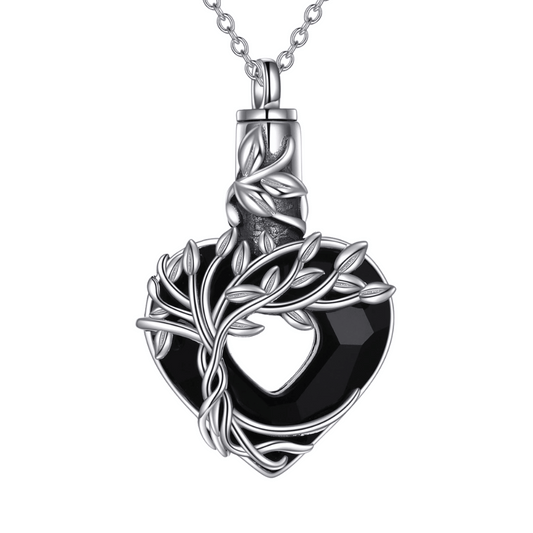 Obsidian Heart Cremation Pendant