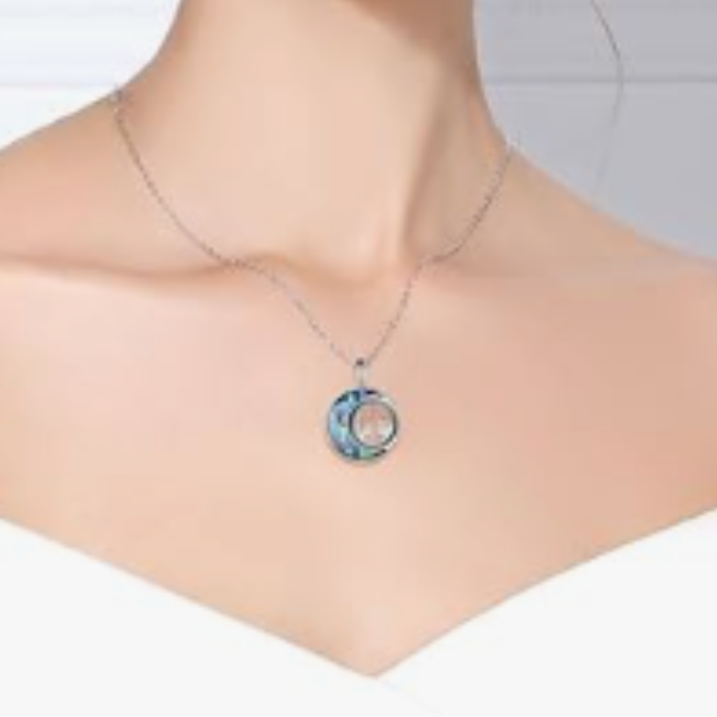 Opal Remembrance Cremation Jewellery On Neck