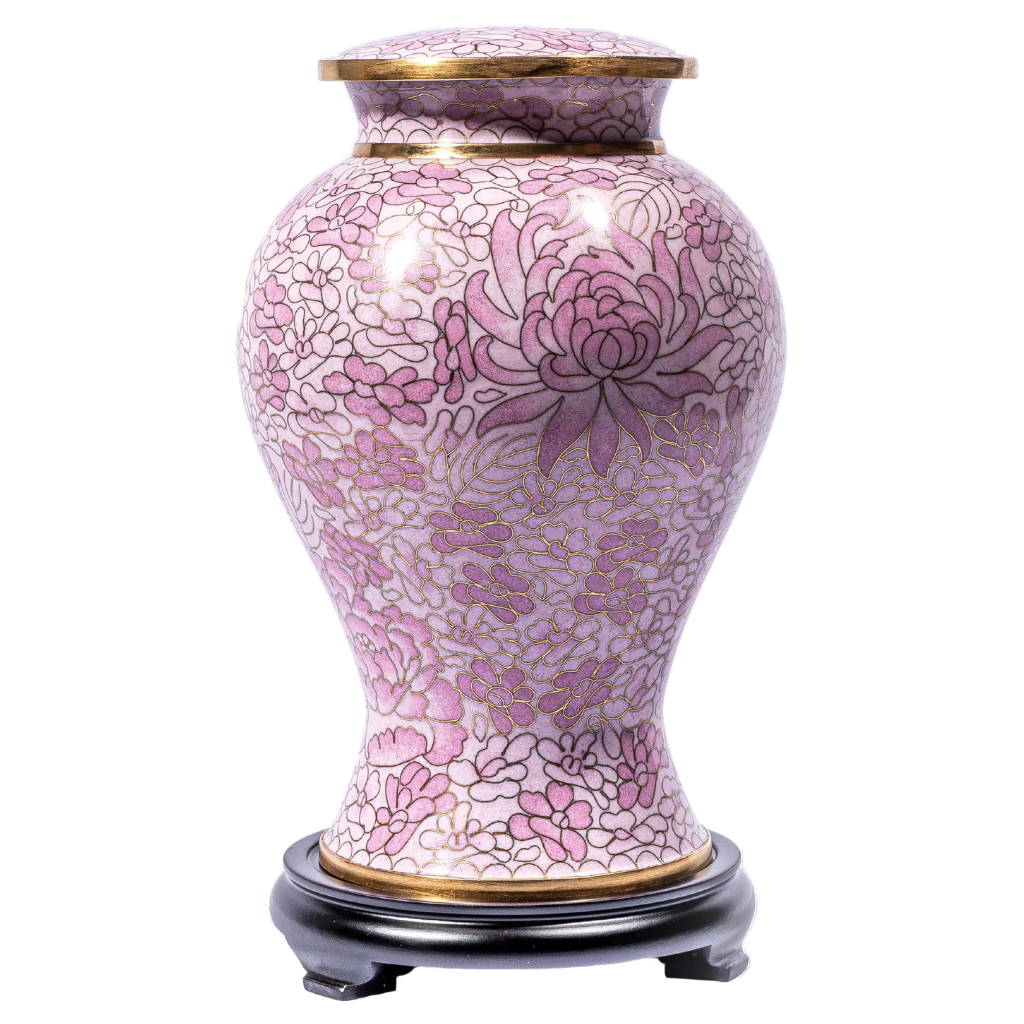 Orchid Meadows Cloisonné Urn