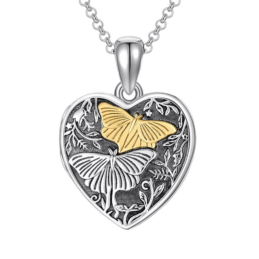 Twin Butterflies Cremation Necklace