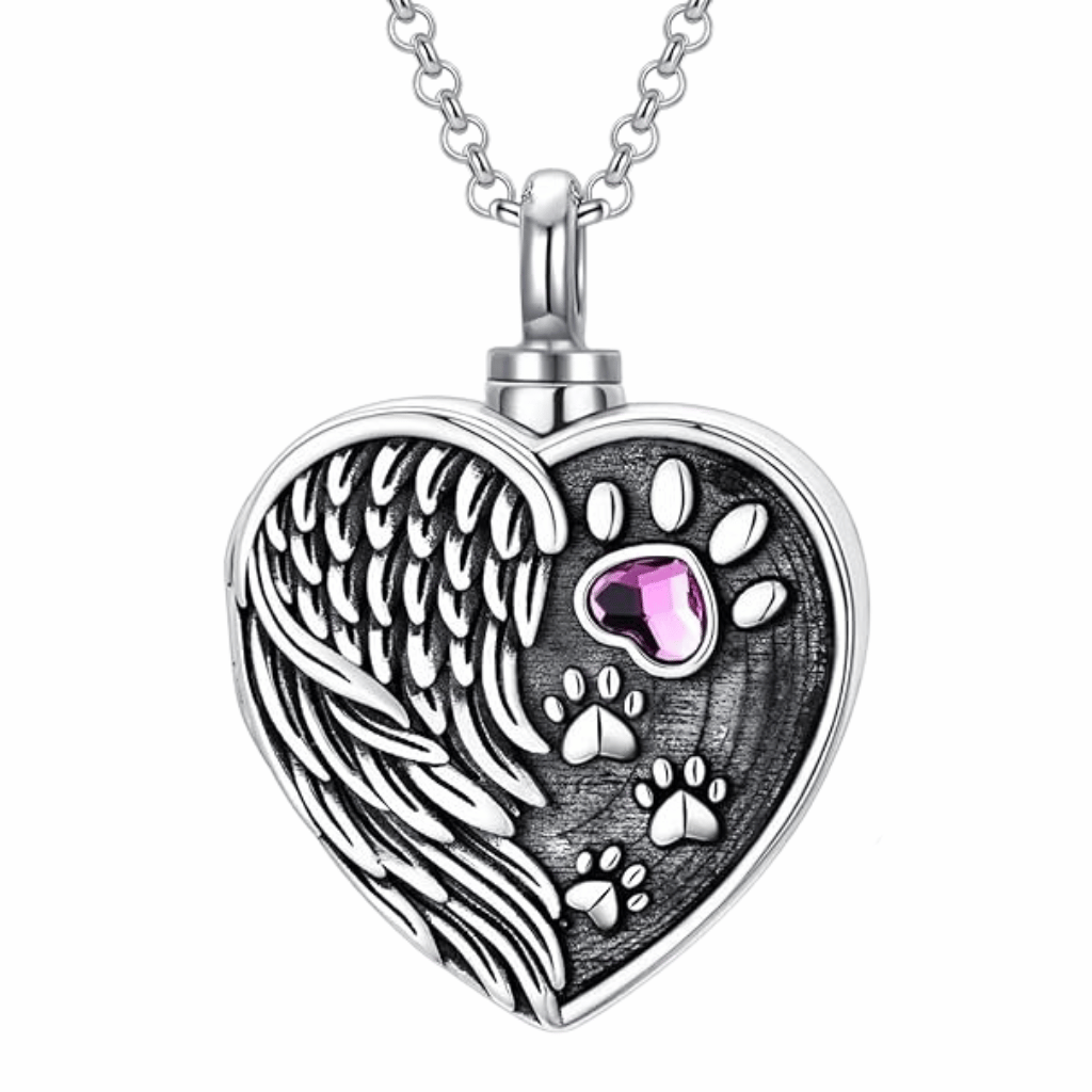 Pawprint Angel Cremation Locket