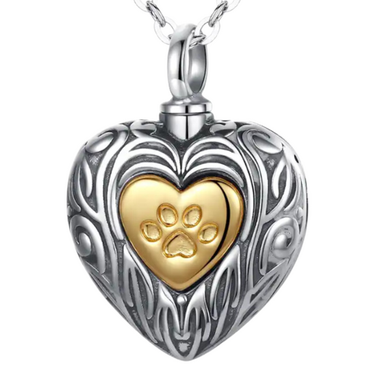 Paws Of Gold Cremation Pendant