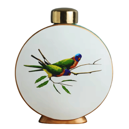 Rainbow Lorikeet Ceramic Urn