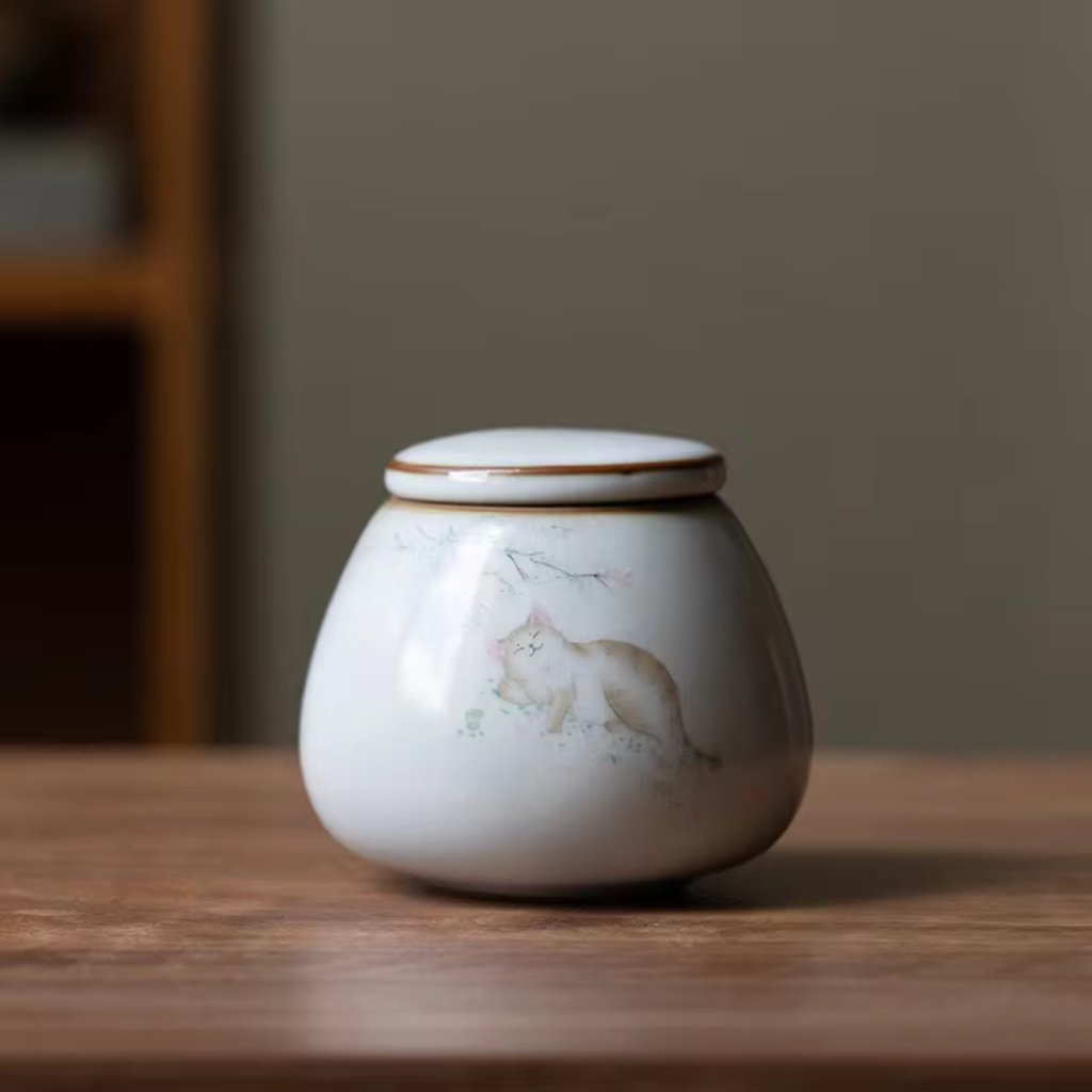 Resting Kitty Cat Keepsake Urn