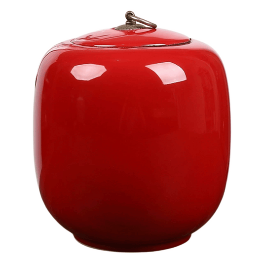 Ruby Red Ceramic Urn