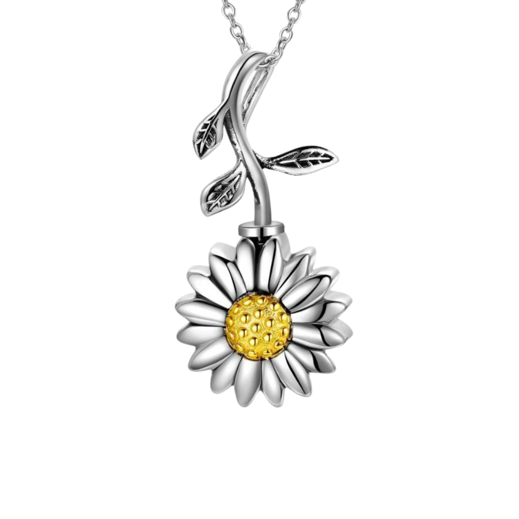 Serene Sunflower Cremation Necklace