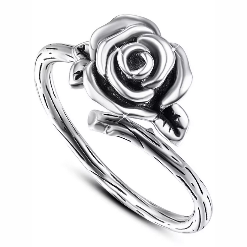 Silver Rose Adjustable Cremation Ring – Eternal Urns Australia