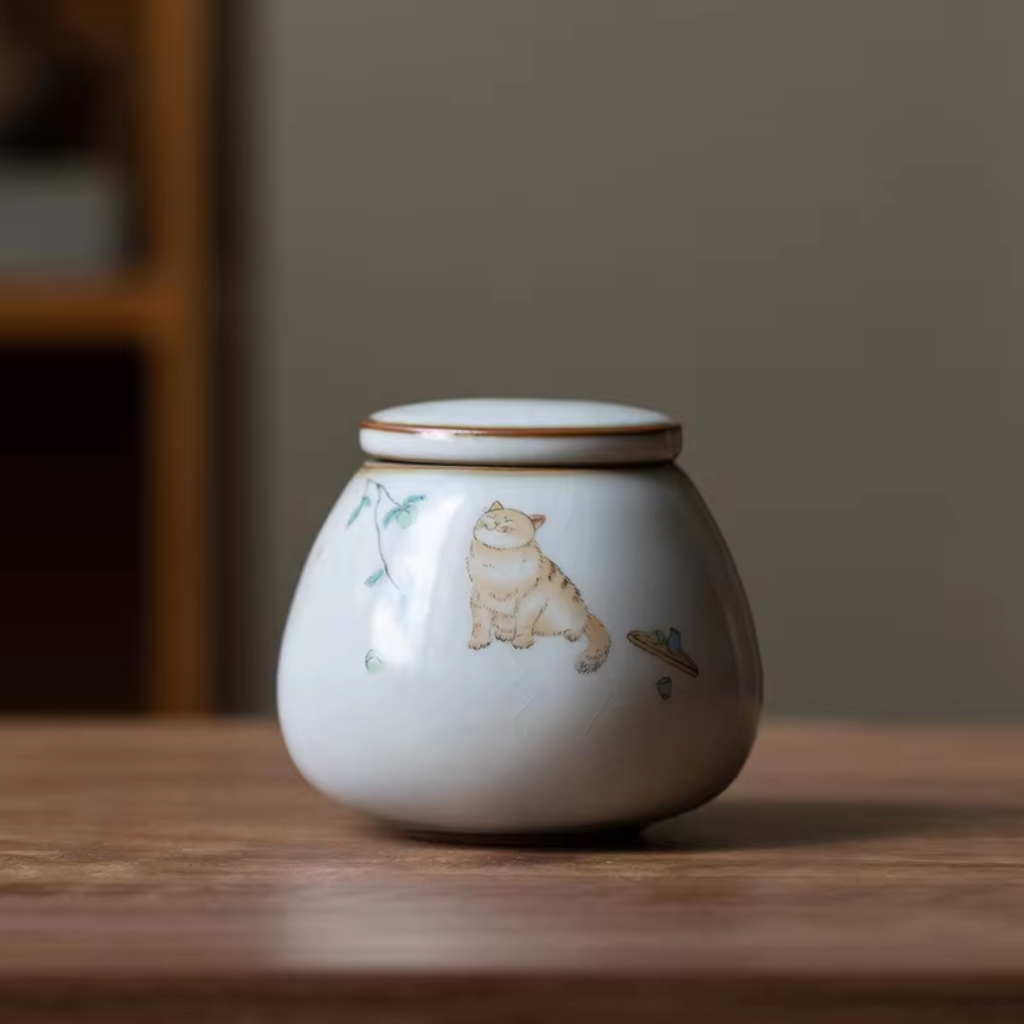 Sitting Kitty Cat Keepsake Urn