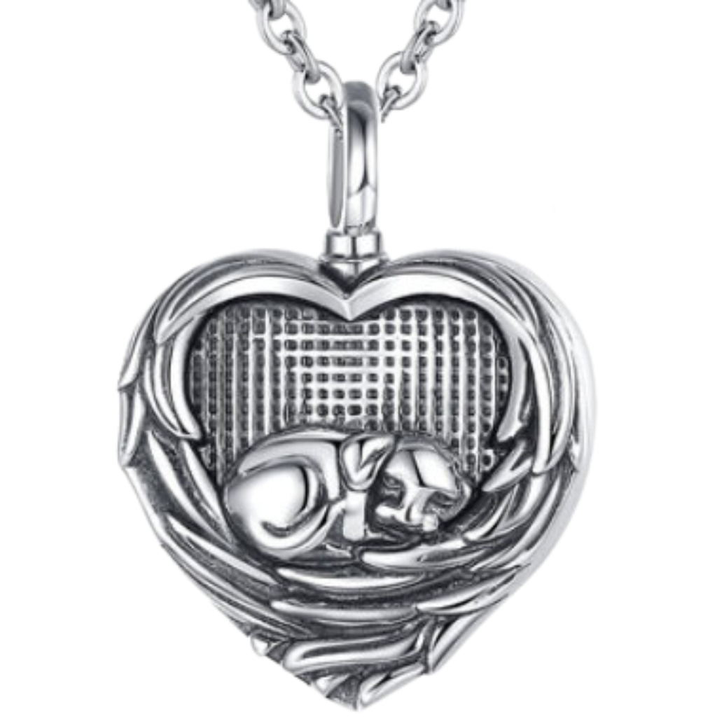 Sleepy Puppy Cremation Necklace