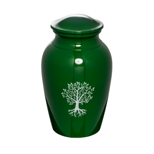 Tree Of Life Cremation Urn in Green