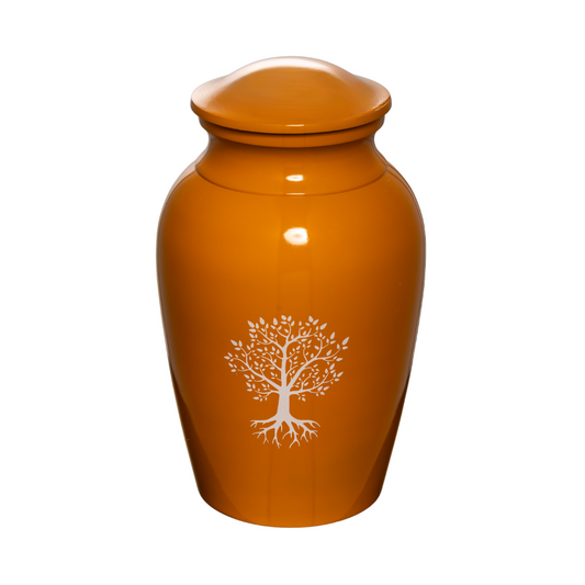 Tree Of Life Cremation Urn in Orange