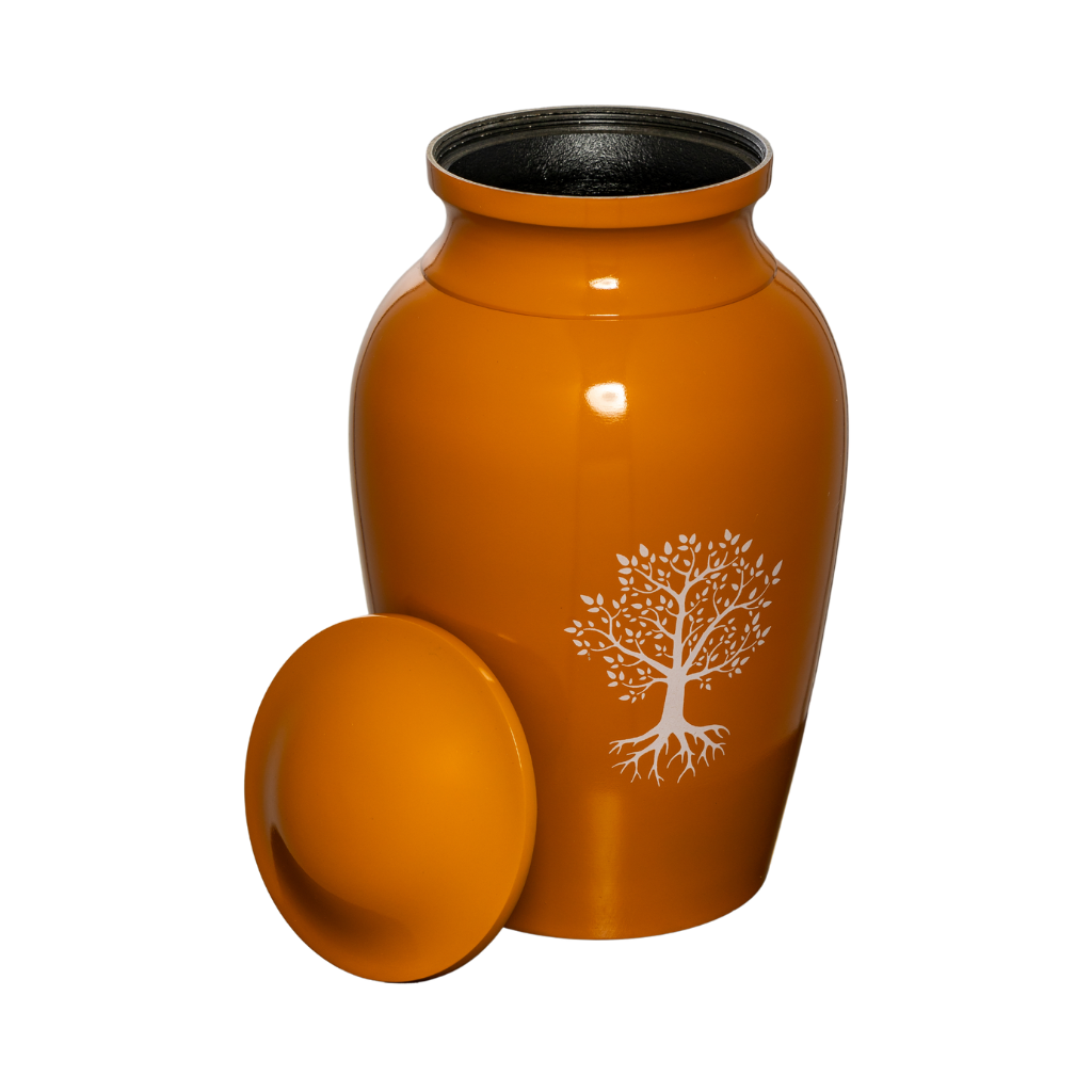 Tree Of Life Cremation Urn in Orange