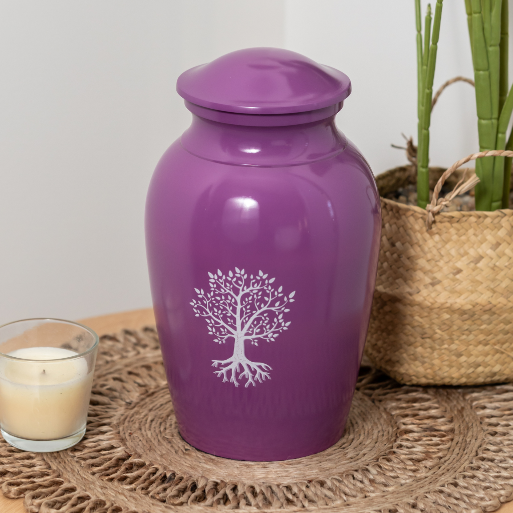 Tree Of Life Cremation Urn in Purple