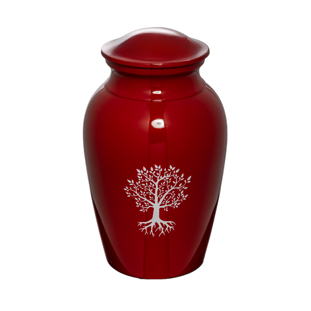 Tree Of Life Cremation Urn in Red