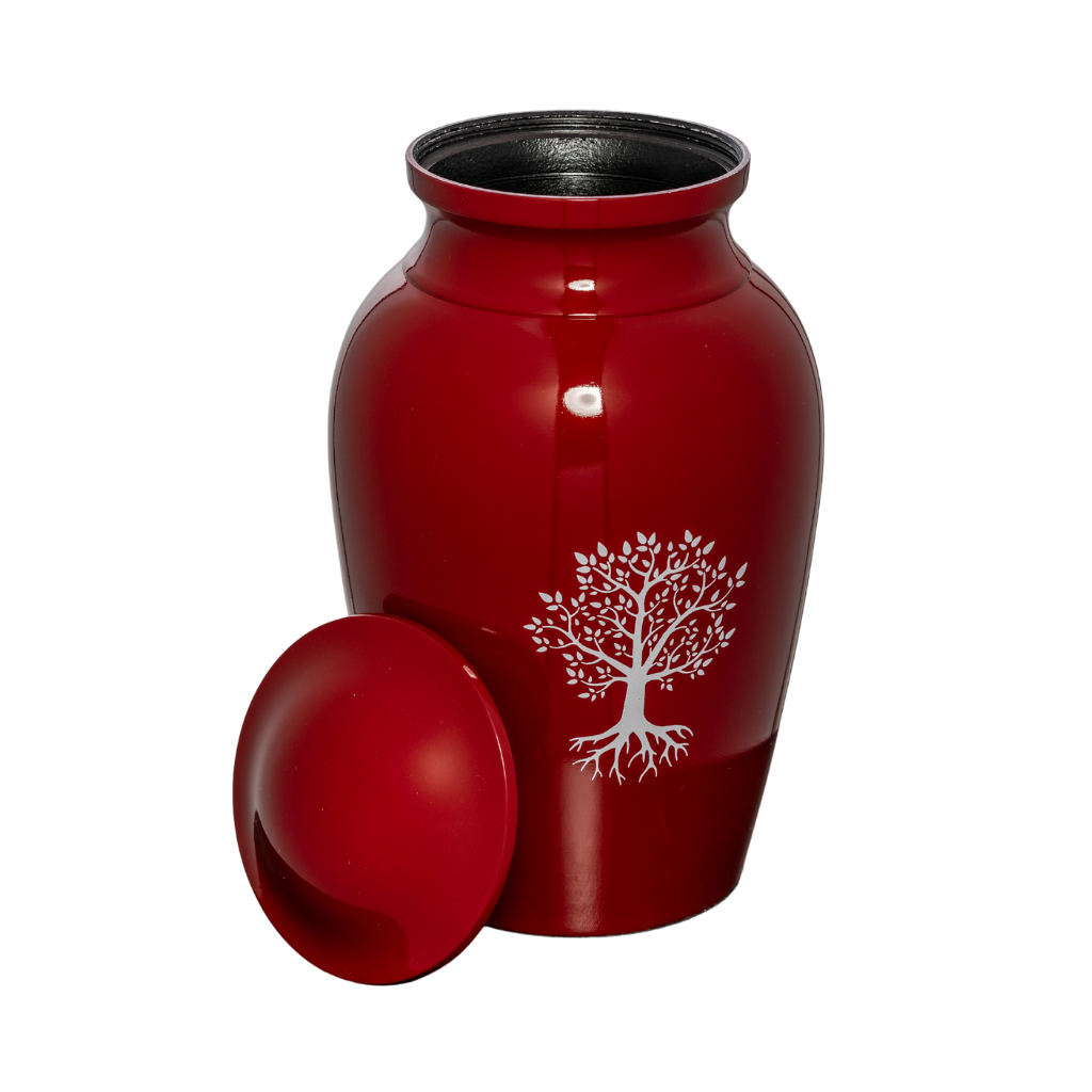 Tree Of Life Cremation Urn in Red